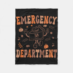 Emergency Department Thanksgiving Er Nurse Ed Nurs Fleece Blanket
