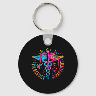 Emergency Department Tie Dye Ed Er Nurse Nursing S Key Ring