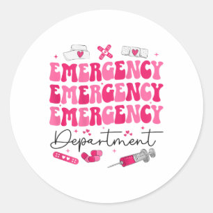 Emergency Department Valentines Day Ed Nurses Er N Classic Round Sticker
