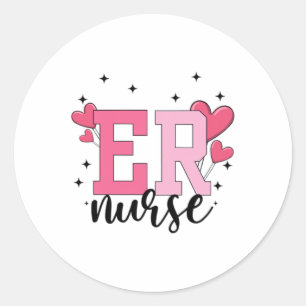 Emergency Department Valentines Day Er Ed Nursing Classic Round Sticker
