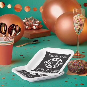 Emergency Dial 999 Paper Plate