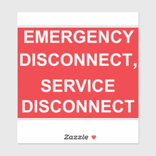 Emergency Disconnect Service Disconnect Label