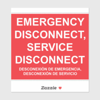 Emergency Disconnect, Service Disconnect Label