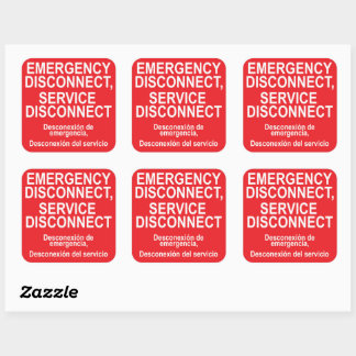 Emergency Disconnect Service Disconnect Label