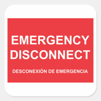 Emergency Disconnect Sticker With Spanish Subtitle