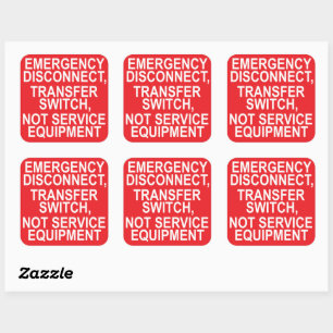 Emergency Disconnect Transfer Switch Service Label