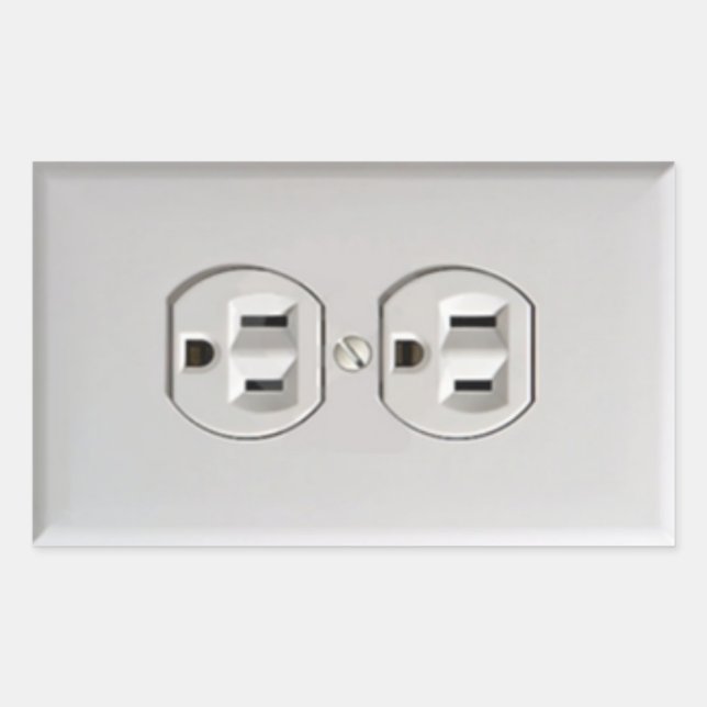 Emergency Electrical Outlet Rectangular Sticker (Front)