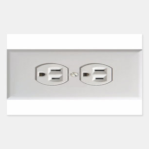 Emergency Electrical Outlet Rectangular Sticker