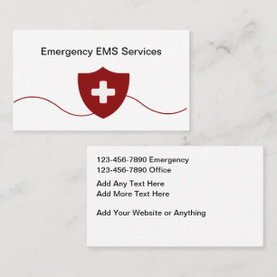 Emergency EMS Medical Services Business Cards