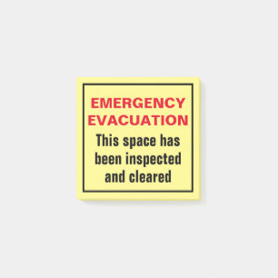 Emergency Evacuation Fire Drill Floor Suite Warden Post-it Notes