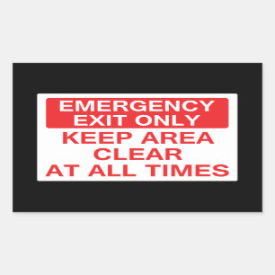 Emergency Exit Only Rectangular Sticker