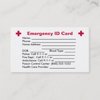 Emergency ID Card