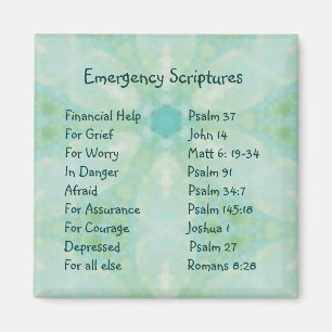 Emergency Information Scriptures for Encouragement Magnet