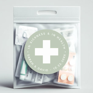 Emergency Kit Sage Green In Sickness and in Health Classic Round Sticker