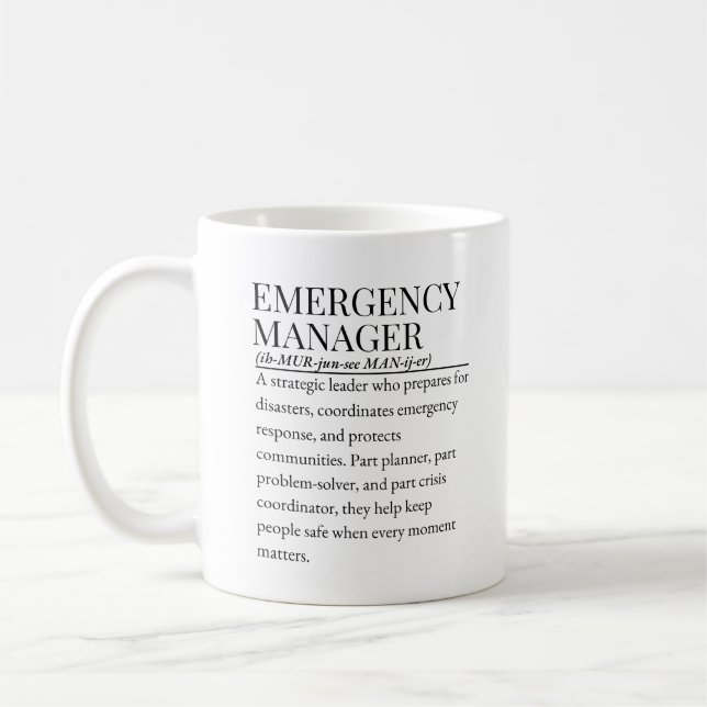 Emergency manager coffee mug (Left)