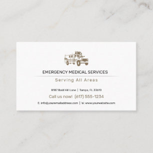 Emergency Medical Services Ambulance Business Card