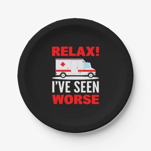 Emergency Medical Services Ambulance Driver Paper Plate (Front)