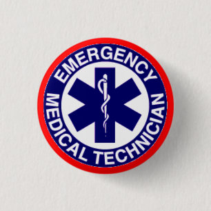 EMERGENCY MEDICAL TECHNICIANS EMT 3 CM ROUND BADGE