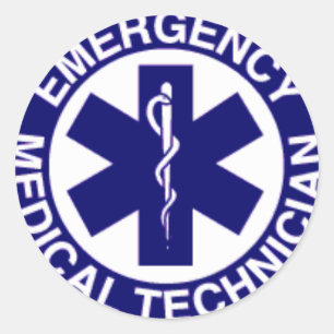 EMERGENCY MEDICAL TECHNICIANS EMT CLASSIC ROUND STICKER