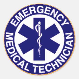 EMERGENCY MEDICAL TECHNICIANS EMT CLASSIC ROUND STICKER