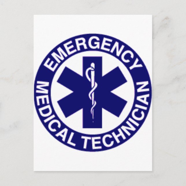 EMERGENCY MEDICAL TECHNICIANS EMT POSTCARD (Front)