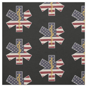 Emergency Medical Worker Tribute Usa Flag EMS EMT Fabric