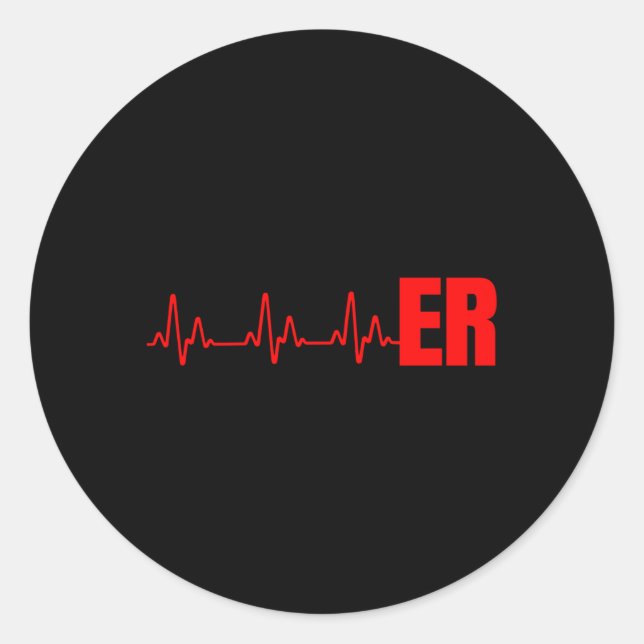 Emergency Medicine Emergency Room Nurse Er Hebeat Classic Round Sticker (Front)