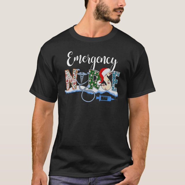 Emergency Nurse Christmas Emergency Room Custume F T-Shirt (Front)