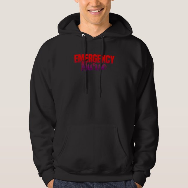 Emergency Nurse Cna Nursing Medicine Hospital Clin Hoodie (Front)