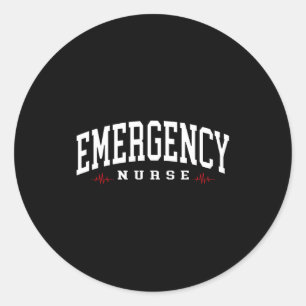 Emergency nurse emergency department emergency roo classic round sticker