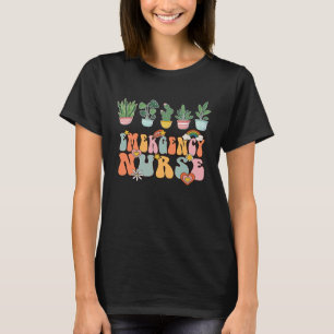 Emergency Nurse ER Nurse Groovy Retro Vintage Cute T-Shirt