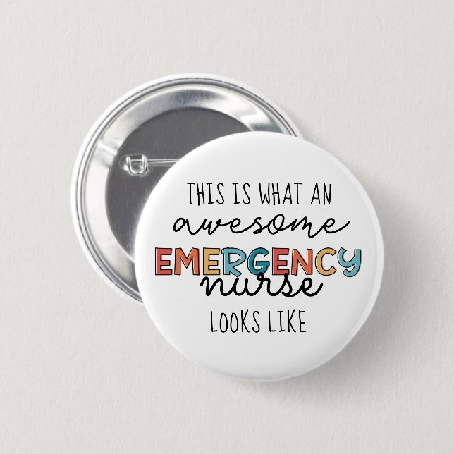 Emergency Nurse Funny Awesome ER Nurse Gifts 6 Cm Round Badge (Front & Back)