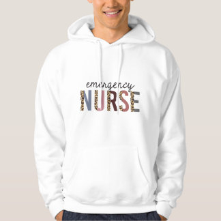 Emergency Nurse Leopard Print ER Nurse Nursing Sch Hoodie