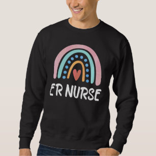 Emergency Nurse Leopard Print Er Nurse Nursing Sch Sweatshirt