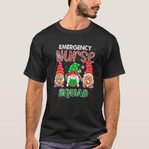 Emergency Nurse Squad Christmas Gnomes RN Matching T-Shirt