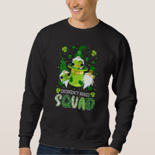 Emergency Nurse Squad Nursing St Patrick Day Gnome Sweatshirt