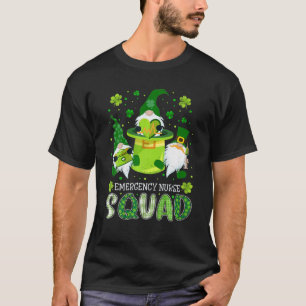 Emergency Nurse Squad Nursing St Patrick Day Gnome T-Shirt