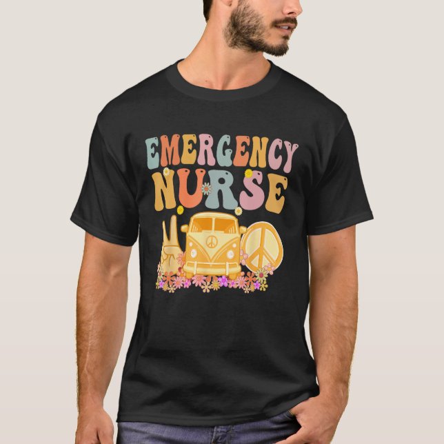 Emergency Nurse Week Groovy Appreciation Day For W T-Shirt (Front)