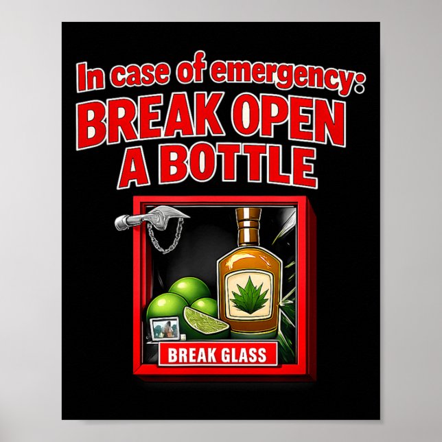 Emergency party crew funny drinking joke Emergency Poster (Front)