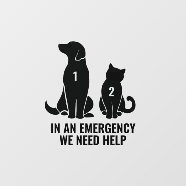 Emergency Pet Decal We Need Help Pet Decal  (Sheet)