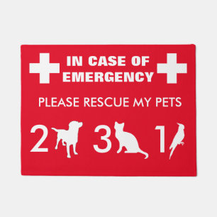 Emergency Pet Rescue Sign - Customisable Door Mat