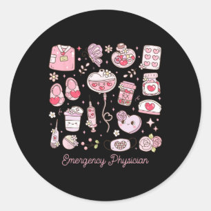Emergency Physician Valentine Day Emergency Room E Classic Round Sticker