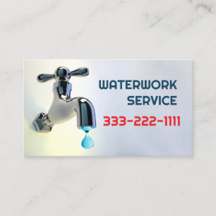 Emergency Plumber Service Pipes Repair Business Card