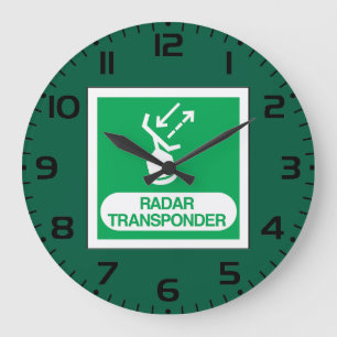 Emergency Radar Transponder Safety Sign Large Clock