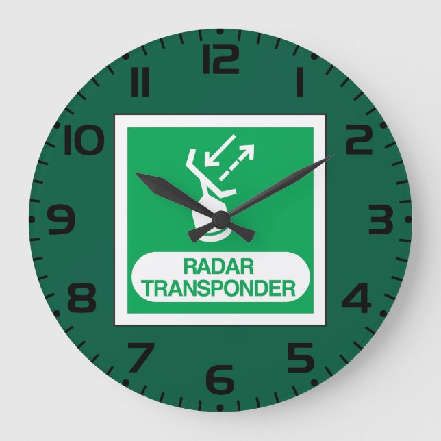 Emergency Radar Transponder Safety Sign Large Clock (Front)
