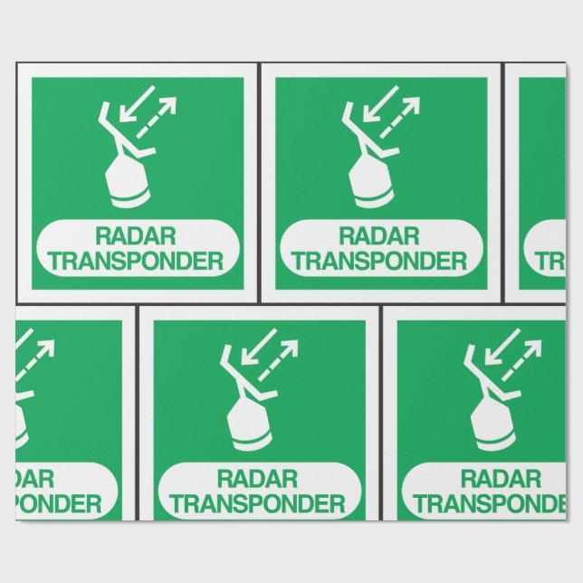Emergency Radar Transponder Safety Sign Wrapping Paper (Flat)
