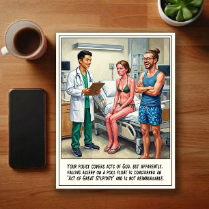 Emergency Room Adventures Cartoon Postcard