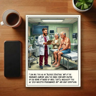 Emergency Room Adventures Cartoon Postcard