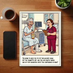 Emergency Room Adventures Cartoon Postcard