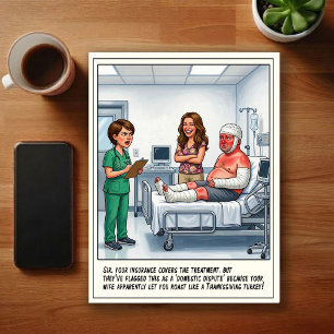 Emergency Room Adventures Cartoon Postcard